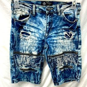 Road narrows distressed faded torn knee shorts boy sz 14